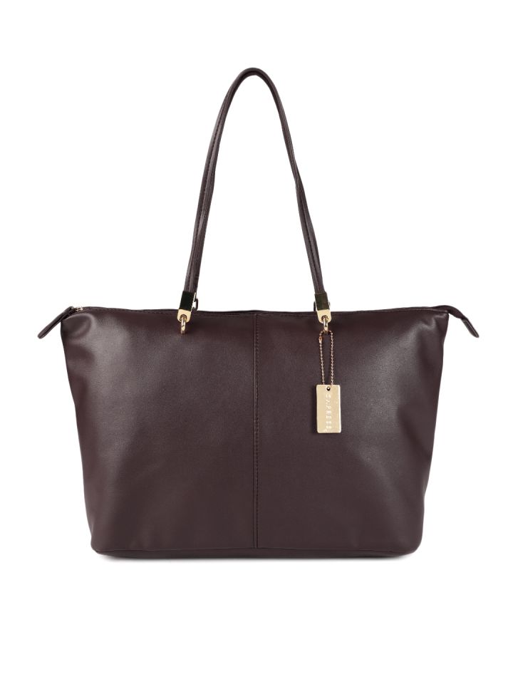 caprese burgundy solid shoulder bag