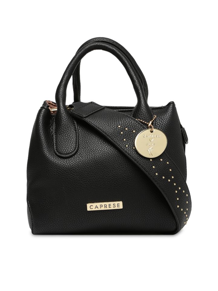 caprese black solid handheld bag