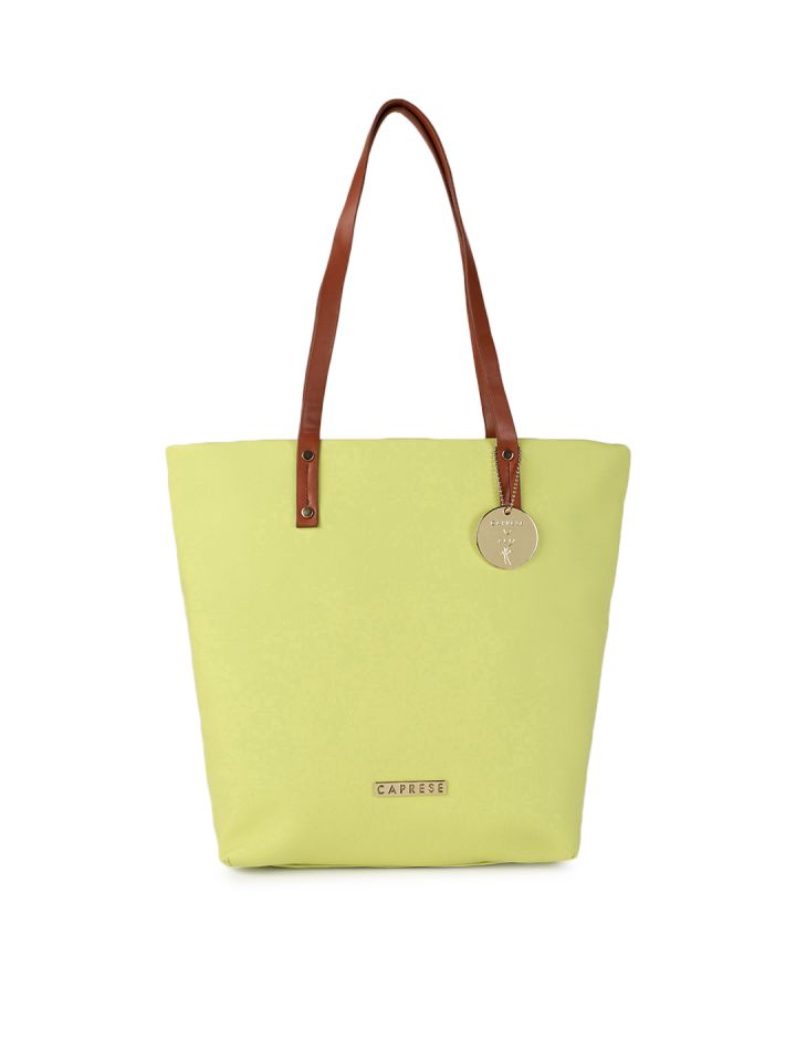 Buy Caprese Lime Green Solid Shoulder Bag Handbags for Women