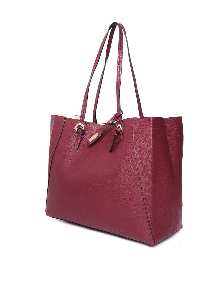 MANGO Burgundy Solid Shoulder Bag