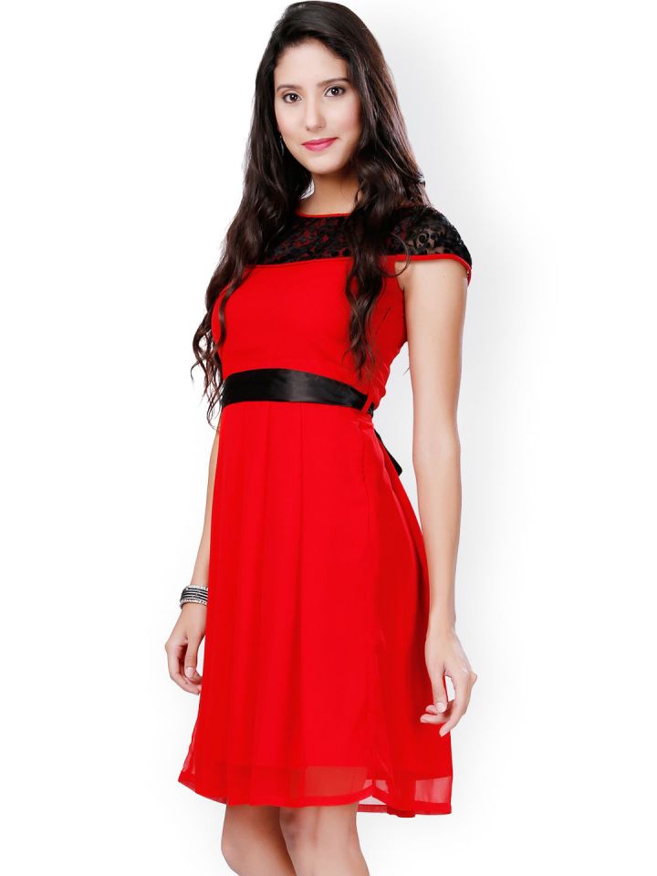 Eavan Red Fit Flare Dress