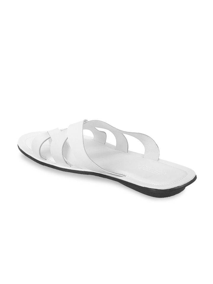 Mens white hot sale leather flip flops