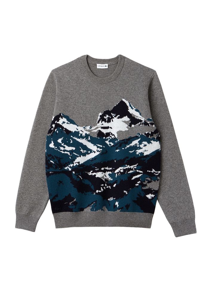 Buy Lacoste Men Grey Self Design 