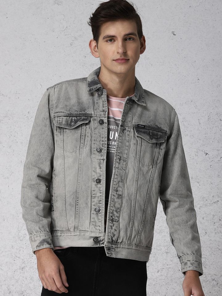 grey mens jean jacket