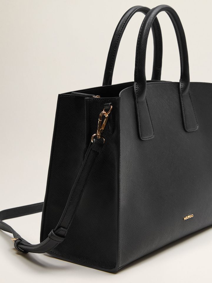 Mango black solid handheld 2025 bag