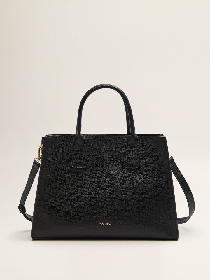 Mango black solid handheld bag store