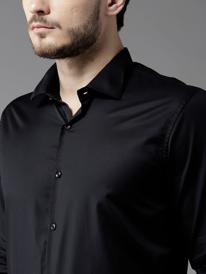 Buy DENNISON Men Black Slim Fit Solid 