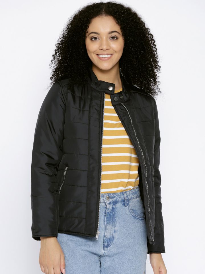 Trufit Women Black Solid Padded Jacket