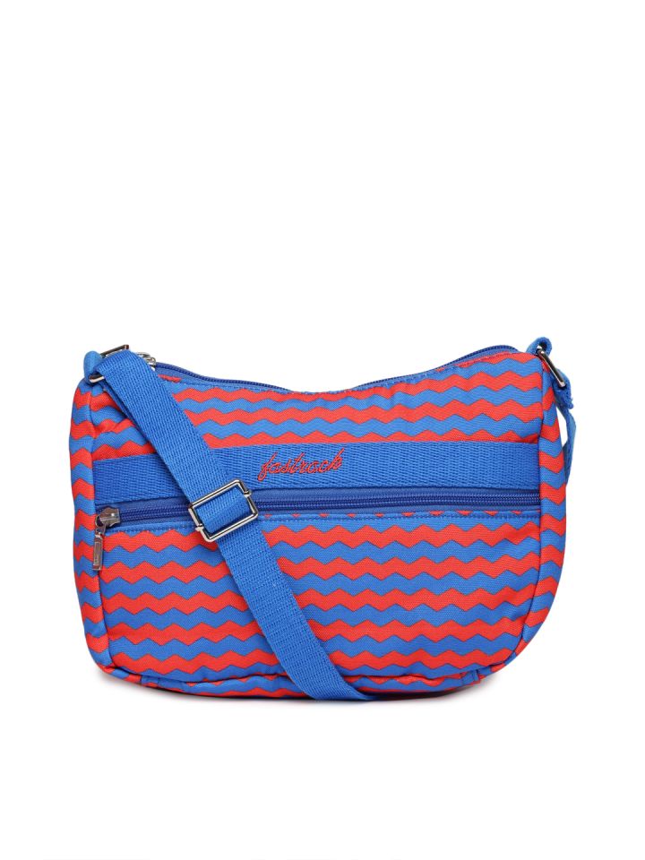 Fastrack Red Blue Striped Sling Bag