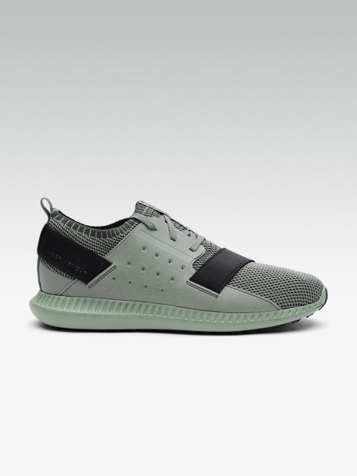 Buy UNDER ARMOUR Men Olive Green Threadborne Shift Heathered Woven