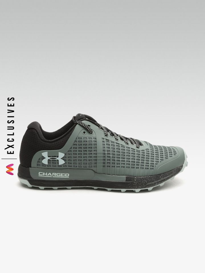 UNDER ARMOUR Men Olive Green Black Horizon BPF Textured Running Shoes