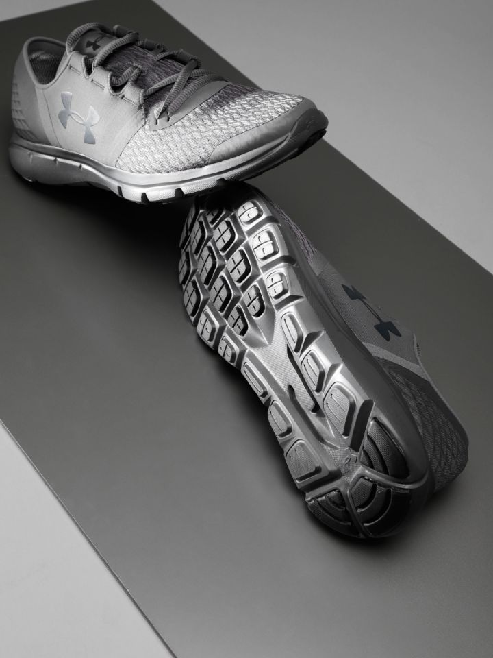Mens gray under armour shoes hot sale