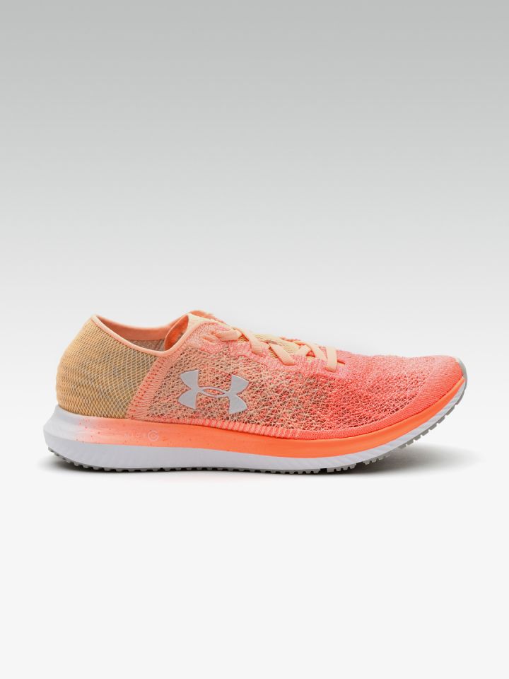 Buy Under Armour Women Neon Orange Threadborne Blur Running Shoes