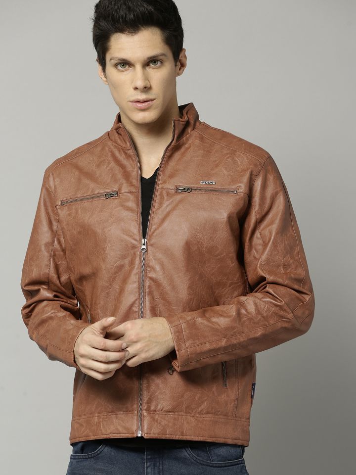 French connection mens hot sale leather jacket