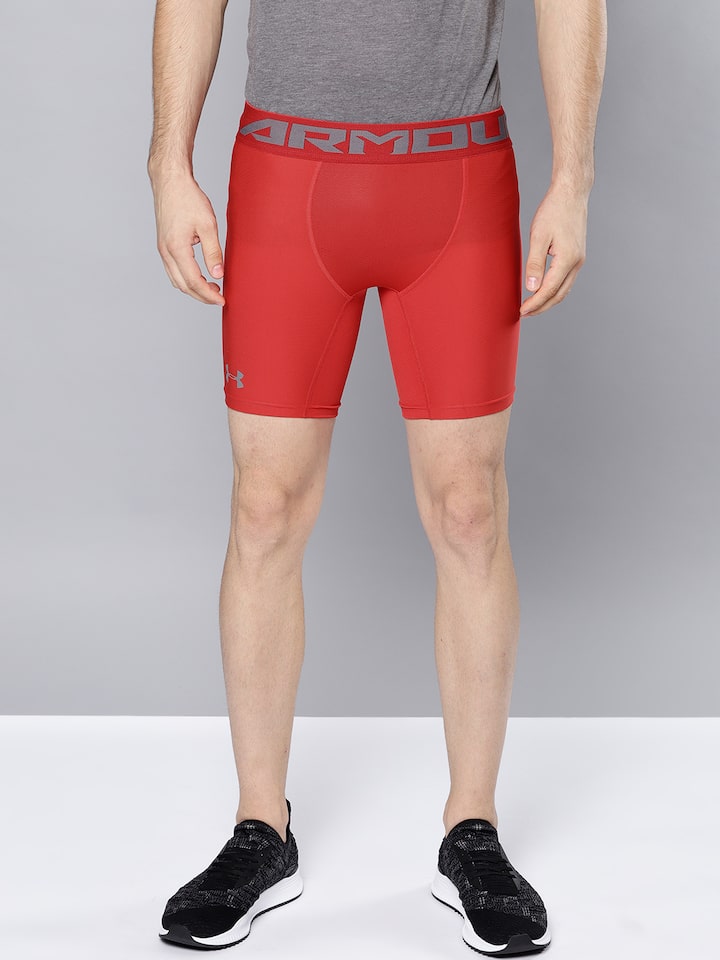 UNDER ARMOUR Men Red HeatGear 2.0 Compression Shorts