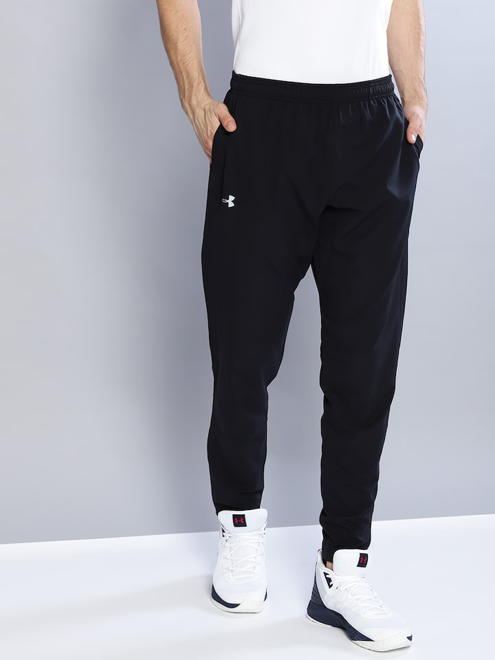 UNDER ARMOUR Men Black Storm Launch Out & Back SW Tapered Running Track  Pants