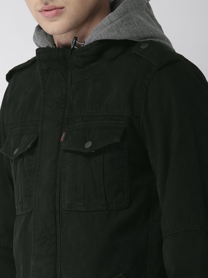 Levis men black solid cheap tailored jacket
