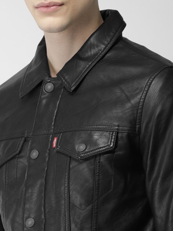 levis men black solid tailored jacket