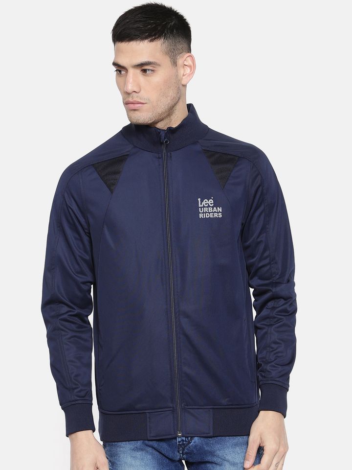 Buy Lee Men Navy Blue Solid Slim Fit Bomber - Jackets for Men 7625658 |  Myntra