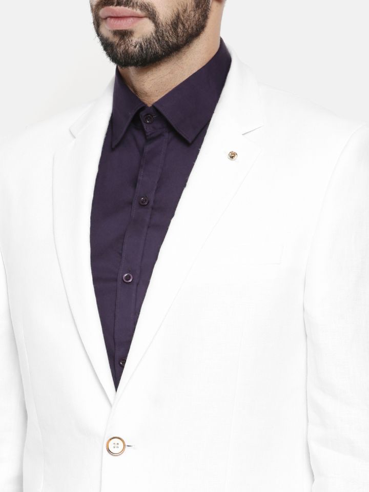 Raymond white blazer discount