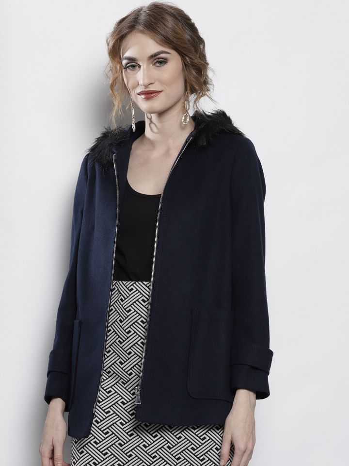Dorothy perkins petite navy coat