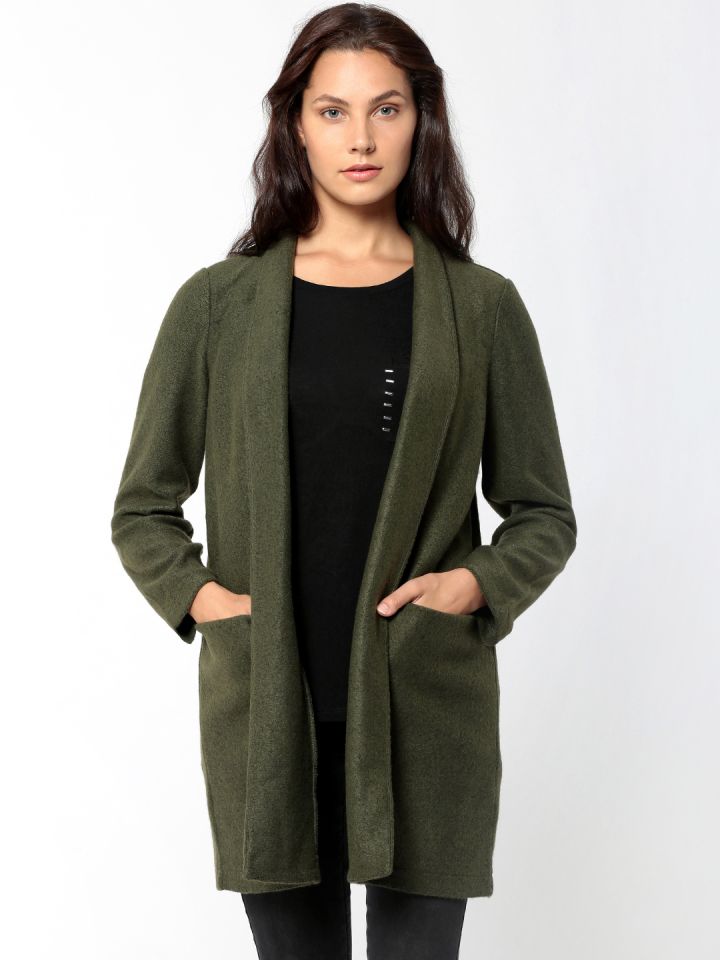 Olive green long deals cardigan sweater