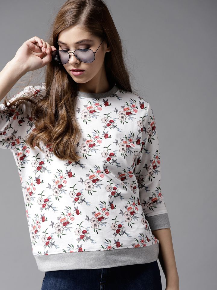Floral print online sweatshirt womens