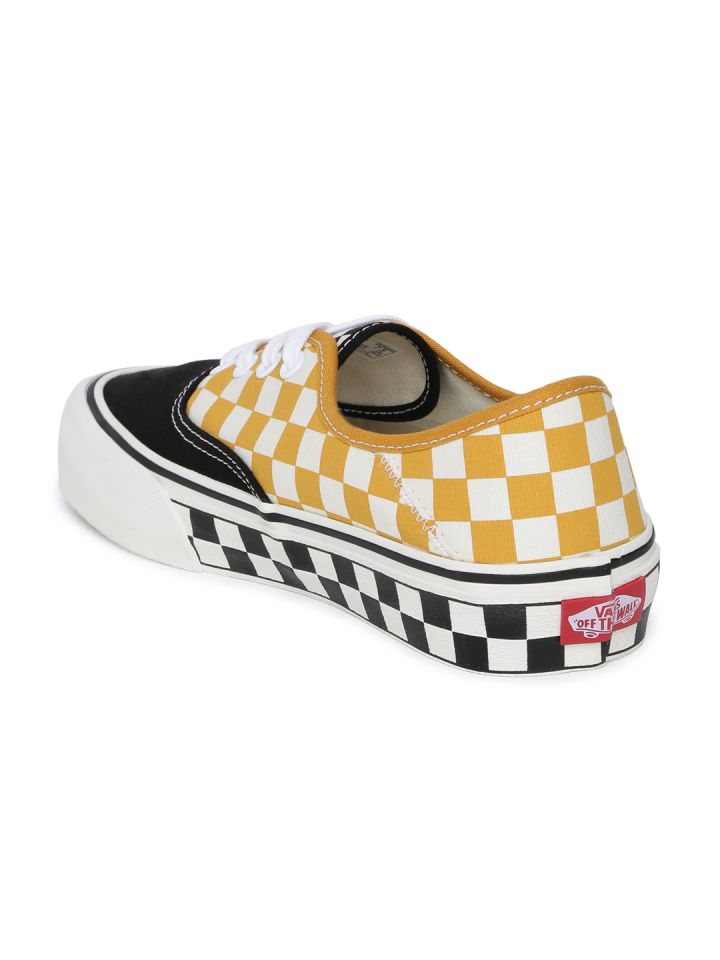 Mens yellow clearance checkered vans