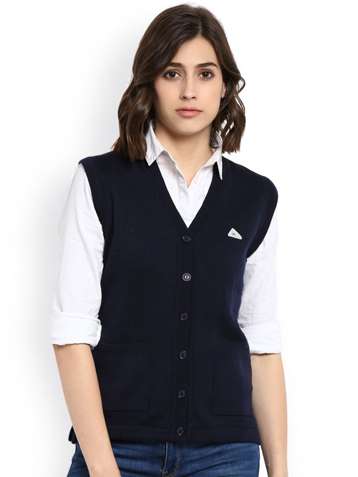 Women's navy blue cheap sweater vest