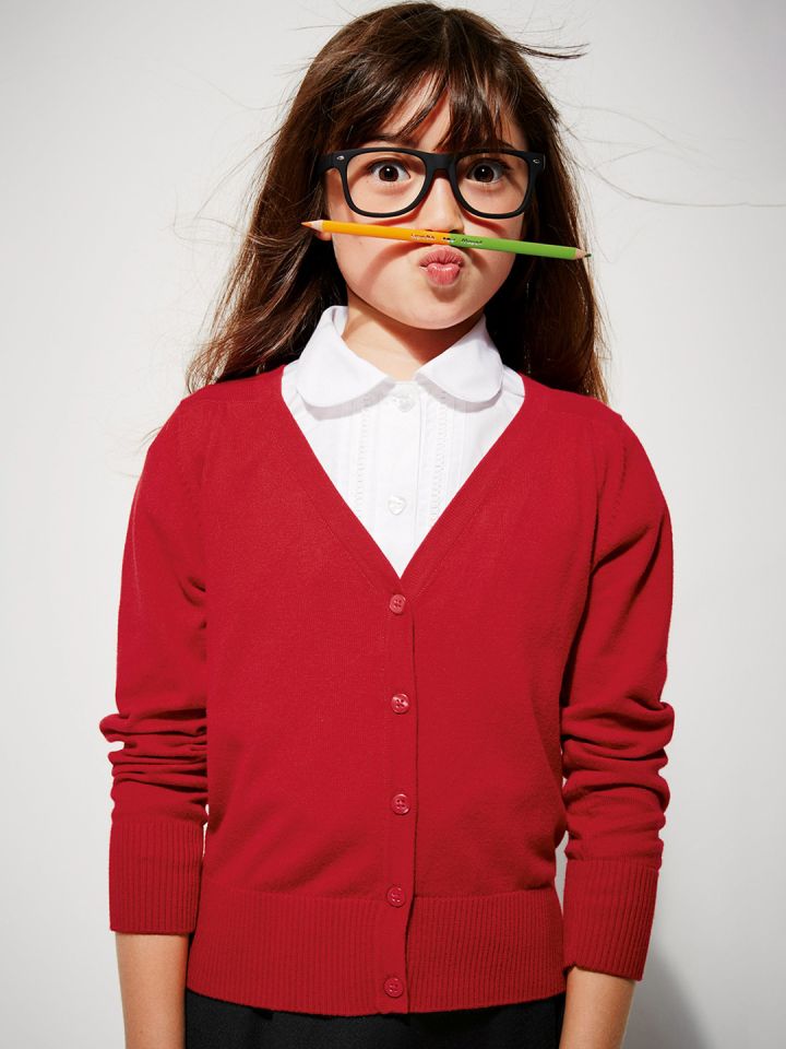 ladies red cardigan