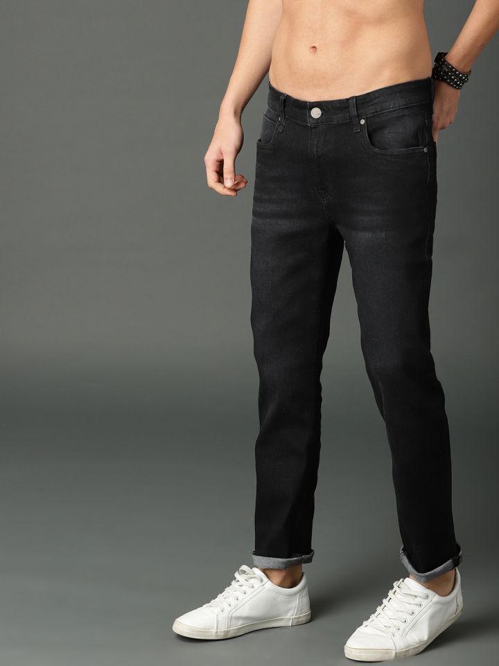 Roadster Men Black Slim Fit Mid Rise Clean Look Stretchable Jeans
