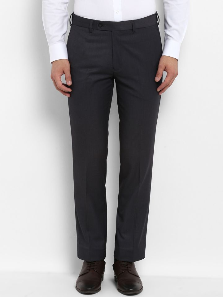 Buy Park Avenue Blue Flat Front Comfort Fit Trousers for Men Online  Tata  CLiQ