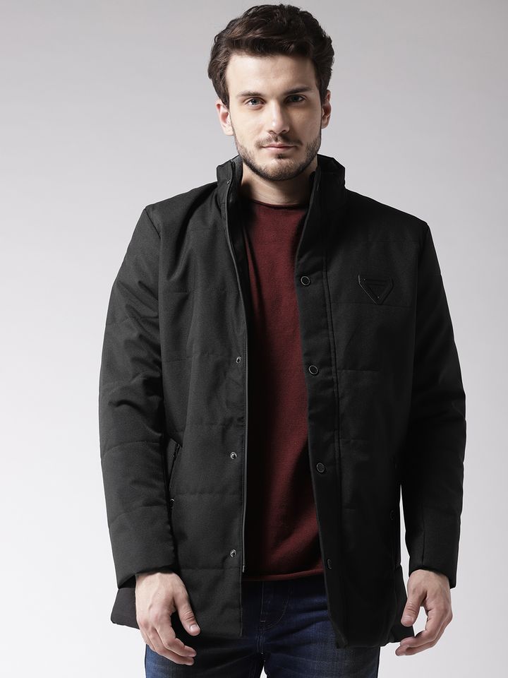 Fort collins men black solid padded jacket clearance