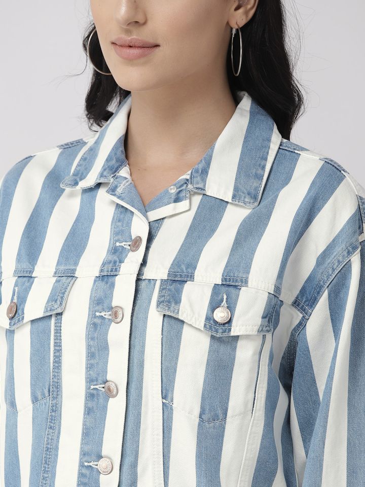 Forever 21 deals striped denim jacket