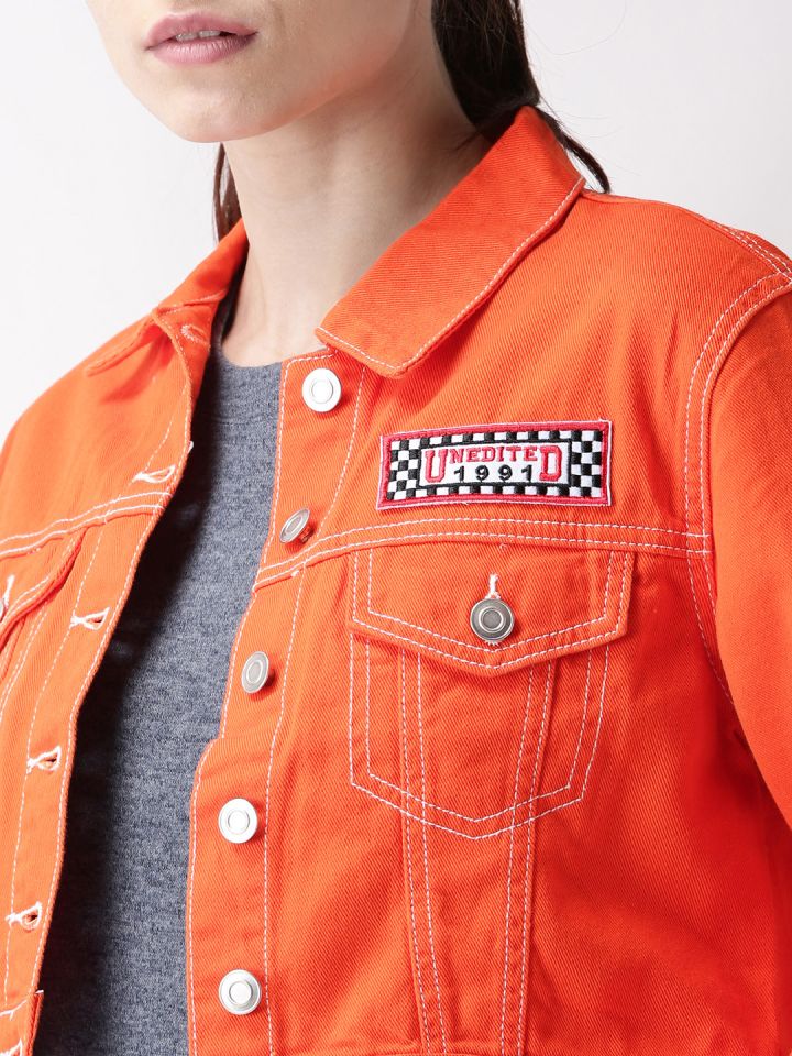 Orange denim on sale jacket forever 21