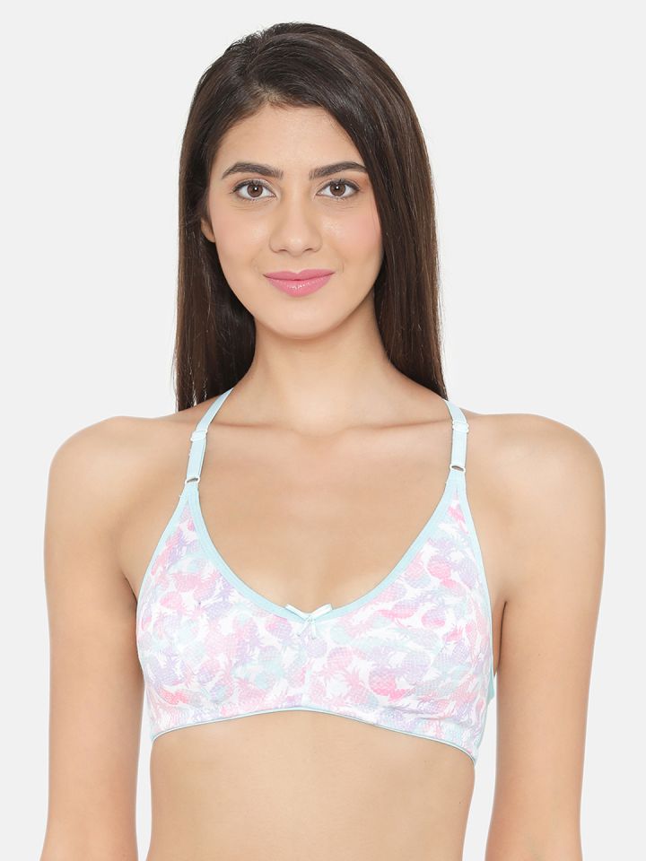 Buy Clovia Non-Padded Non-Wired Full Cup Printed Racerback Bra in