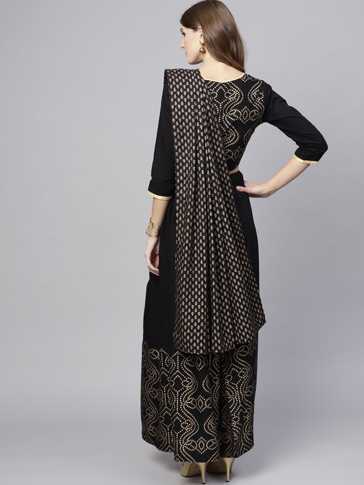 palazzo saree myntra