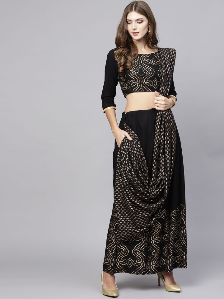 palazzo saree myntra