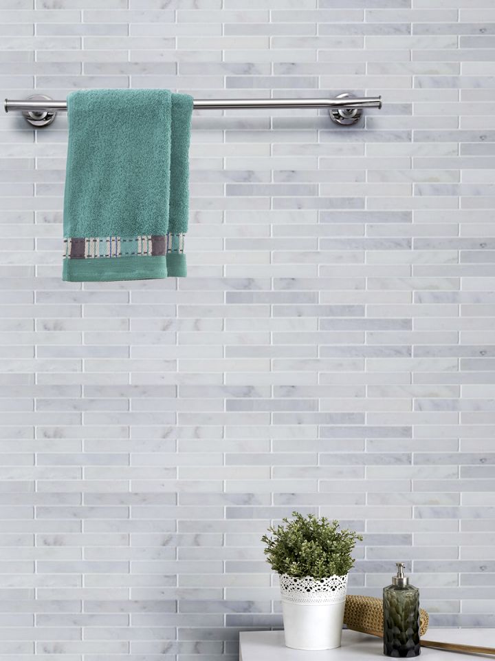 Buy MASPAR Green Set Of 2 550 GSM Hand Towels Towel Set for