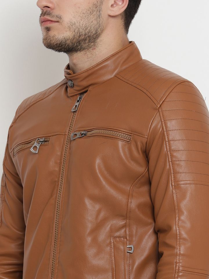 Buy Teesort Men Tan Brown Solid Biker