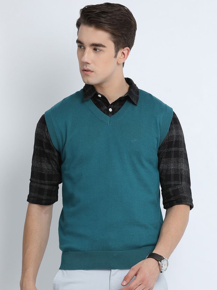 Buy Crocodile Men Turquoise Blue Solid 