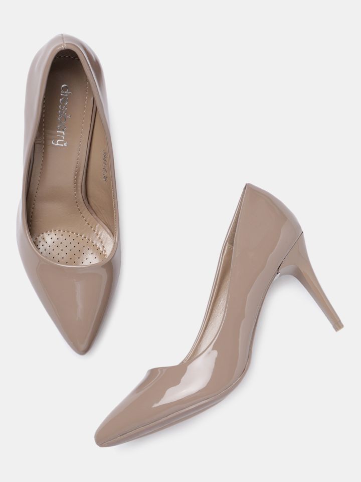 DressBerry Women Taupe Solid Pumps