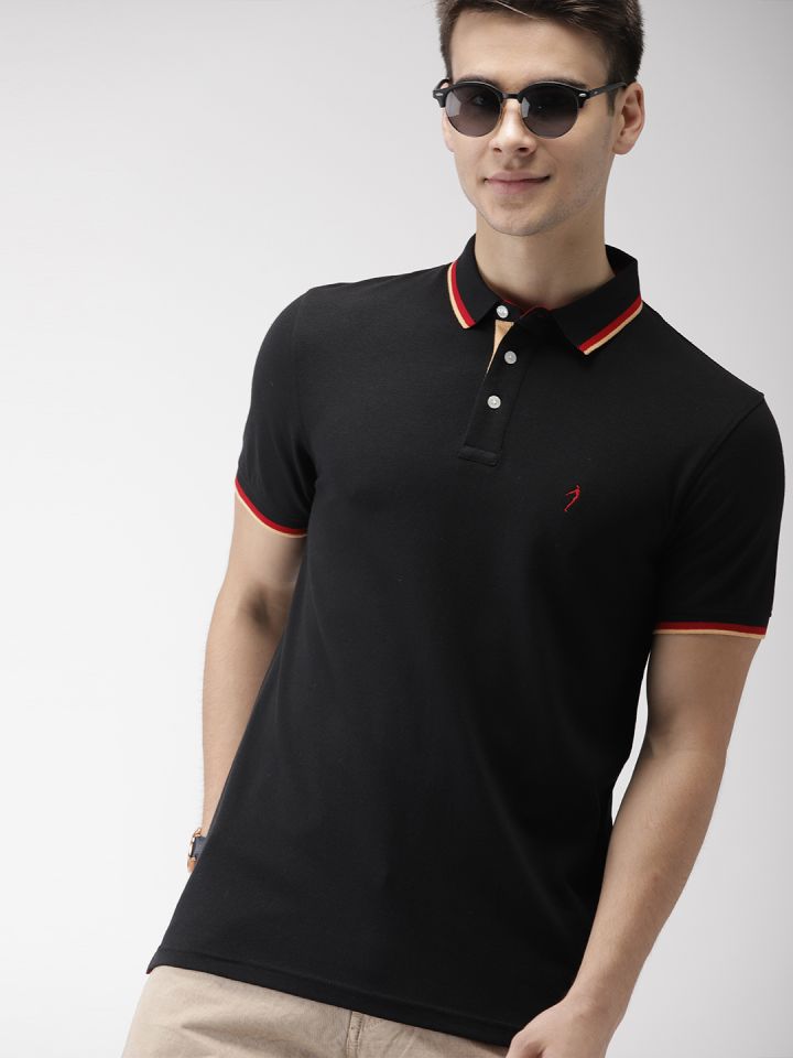 black solid polo t shirt