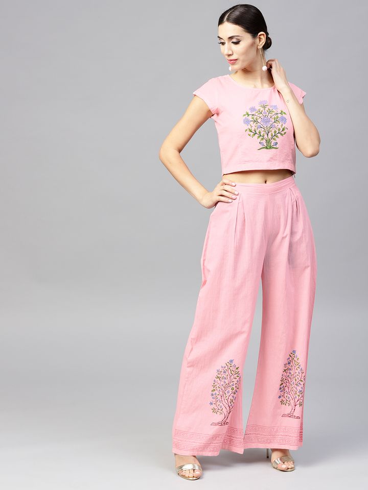 Buy Nayo Women Pink Printed Crop Top 