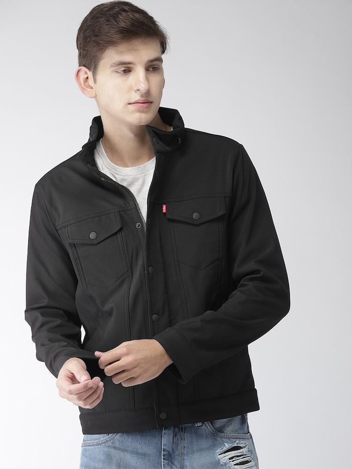 Buy Levis Men Black Solid Tailored Jacket - Jackets for Men 7726028 | Myntra