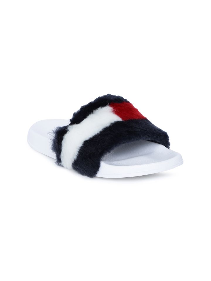 Tommy hilfiger funny discount fur pool slides