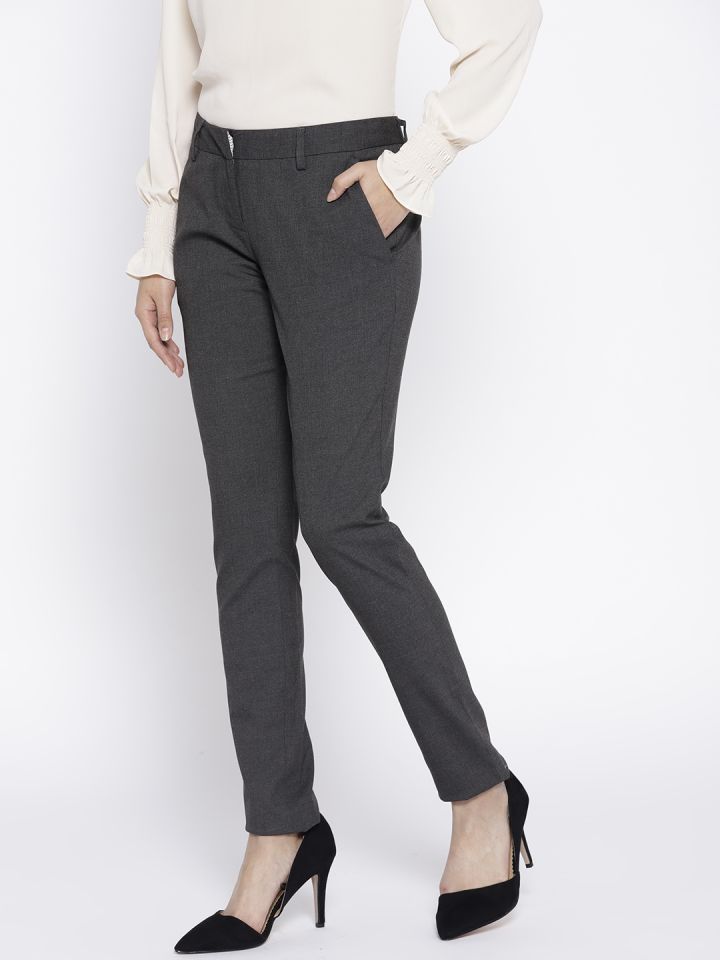 Buy Navy Blue Slim Fit Formal Trousers For Women online  Looksgudin