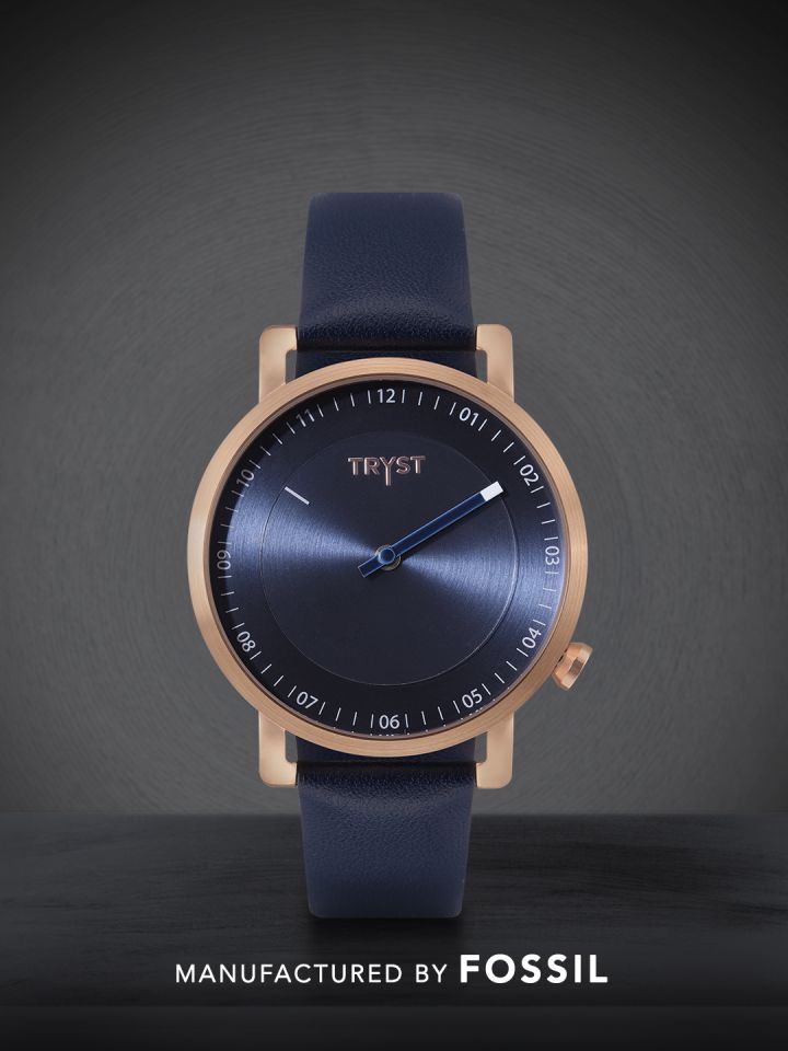 Buy TRYST Manufactured Serviced By Fossil Unisex Navy Blue Watch
