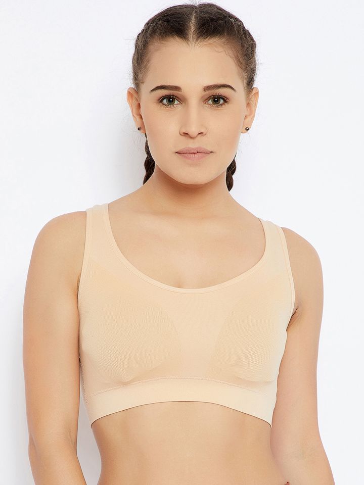 Buy C9 AIRWEAR Beige Solid Non Wired Non Padded Sports Bra