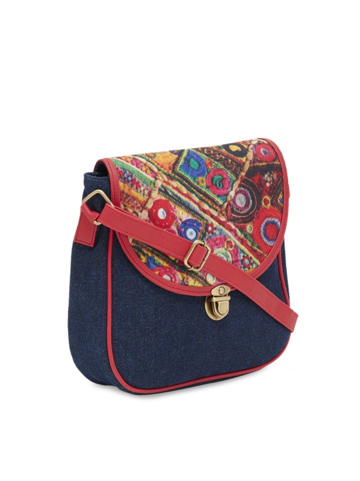 Buy HAQEEBA Blue Printed Sling Bag Handbags for Women 7740438 Myntra